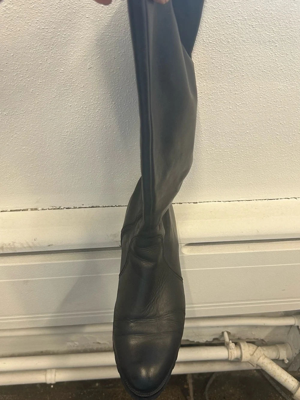 Black Leather Lined Women's Tall Boots - Classic Winter Style